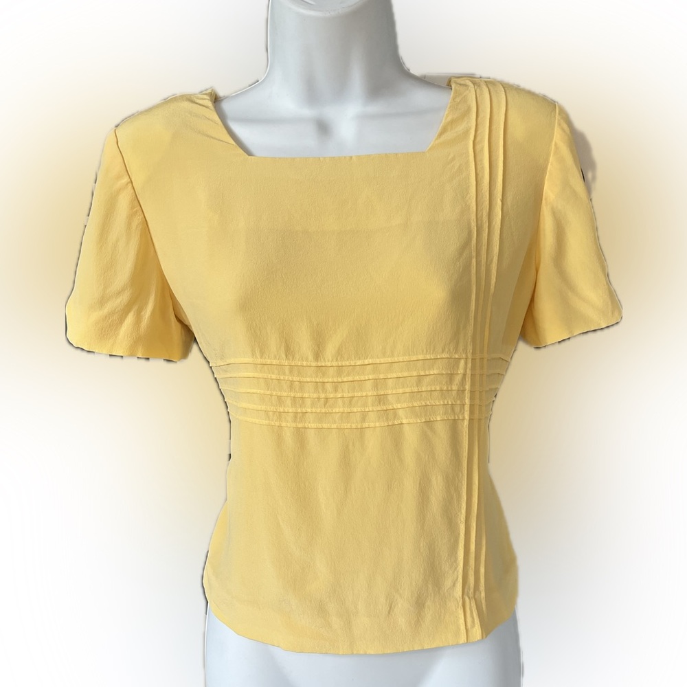 August Silk Butter Yellow Women's Cropped Blouse